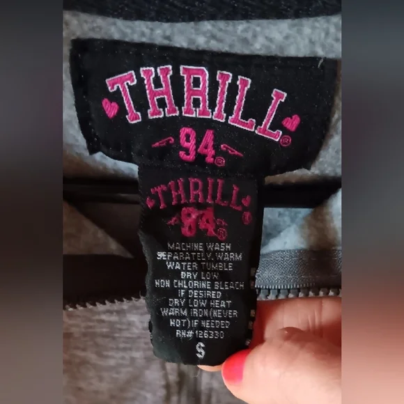 Thraill Gray Hoodie Jacket. Juniors size small. ☆3 FOR $25☆ - Picture 4 of 6